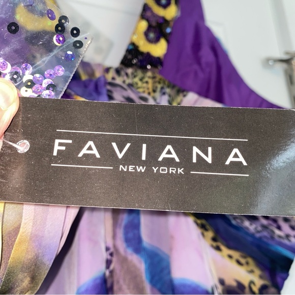 Faviana Purple and Blue Halter Maxi Sundress Formal Plus Size 24 NWT - Picture 6 of 11